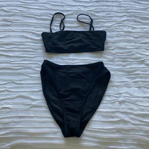 Never worn! Something Navy high waisted black bikini